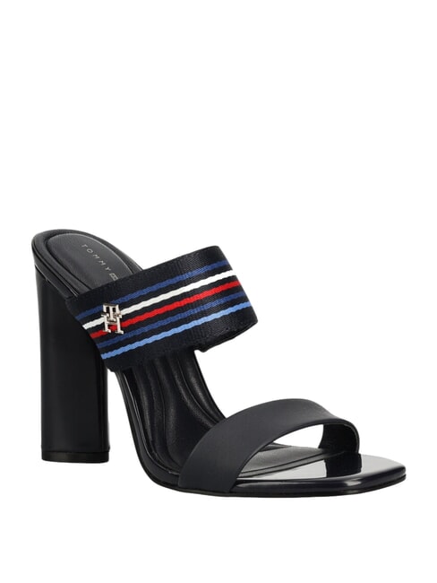 SLIDE Hohe Sandalen mit Logoband Weltraumblau - Damenschuhe