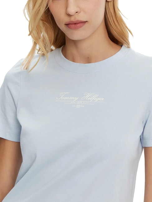 TH Kurz&auml;rmeliges T-Shirt mit Aufdruck luftiges Blau - T-Shirts und Tops f&uuml;r Damen