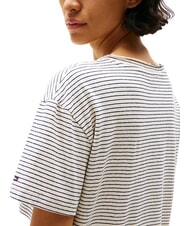 TOMMY HILFIGER TH L&auml;ssig geschnittenes T-Shirt mit V-Ausschnitt cremefarben/dunkelblau stp - T-Shirts und Tops f&uuml;r Damen - 2