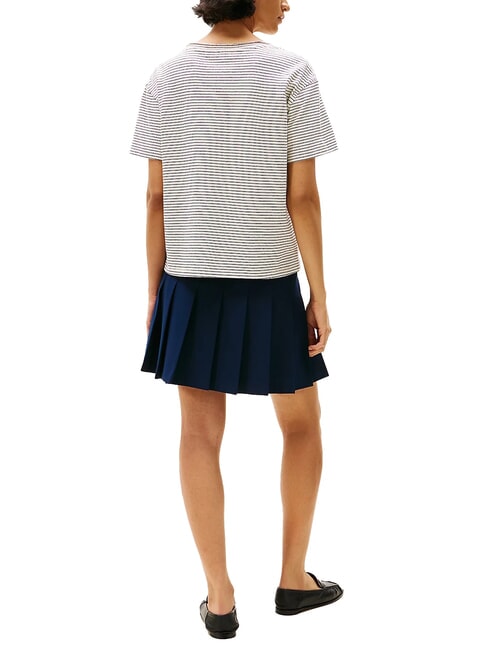 TH L&auml;ssig geschnittenes T-Shirt mit V-Ausschnitt cremefarben/dunkelblau stp - T-Shirts und Tops f&uuml;r Damen