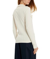 TOMMY HILFIGER TH Schmal geschnittenes, lang&auml;rmeliges Poloshirt Elfenbeinbl&uuml;tenblatt - Damen-Polo-Shirts/Damen-Polo-Shirt/Damenpoloshirt/Damenpoloshirts - 2