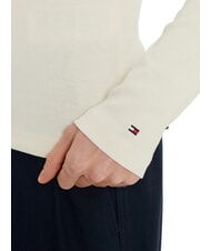 TOMMY HILFIGER TH Schmal geschnittenes, lang&auml;rmeliges Poloshirt Elfenbeinbl&uuml;tenblatt - Damen-Polo-Shirts/Damen-Polo-Shirt/Damenpoloshirt/Damenpoloshirts - 4