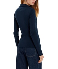 TOMMY HILFIGER TH Schmal geschnittenes, lang&auml;rmeliges Poloshirt dunkle Nachtmarine - Damen-Polo-Shirts/Damen-Polo-Shirt/Damenpoloshirt/Damenpoloshirts - 2