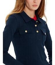 TOMMY HILFIGER TH Schmal geschnittenes, lang&auml;rmeliges Poloshirt dunkle Nachtmarine - Damen-Polo-Shirts/Damen-Polo-Shirt/Damenpoloshirt/Damenpoloshirts - 3