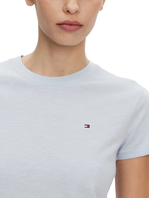 SLUB Kurz&auml;rmeliges Baumwoll-T-Shirt luftiges Blau - T-Shirts und Tops f&uuml;r Damen