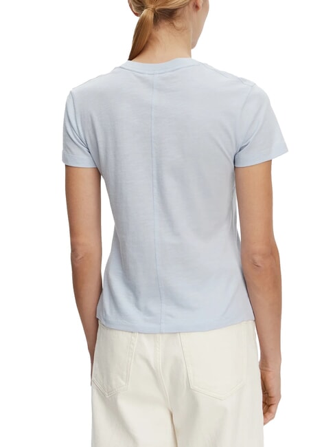 SLUB Kurz&auml;rmeliges Baumwoll-T-Shirt luftiges Blau - T-Shirts und Tops f&uuml;r Damen