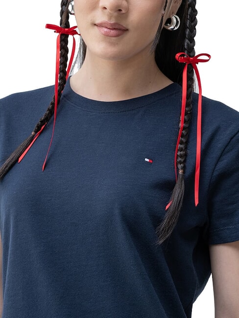 SLUB Kurz&auml;rmeliges Baumwoll-T-Shirt dunkle Nachtmarine - T-Shirts und Tops f&uuml;r Damen