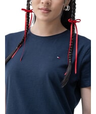 TOMMY HILFIGER SLUB Kurz&auml;rmeliges Baumwoll-T-Shirt dunkle Nachtmarine - T-Shirts und Tops f&uuml;r Damen - 3