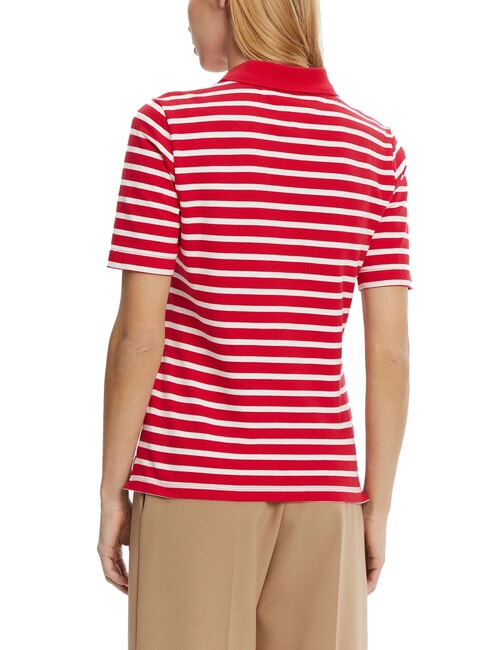 TH 1985 Kurzarm-Poloshirt f&uuml;r Damen mittelrot/wei&szlig; - Damen-Polo-Shirts/Damen-Polo-Shirt/Damenpoloshirt/Damenpoloshirts