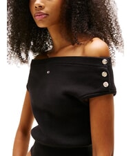 TOMMY HILFIGER TH JEANS Kurzer Pullover mit kurzen &Auml;rmeln Schwarz - T-Shirts und Tops f&uuml;r Damen - 3