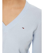 TOMMY HILFIGER TH JEANS Damen-Baumwollpullover mit V-Ausschnitt s&uuml;&szlig;es Blau - Damenpullover - 4
