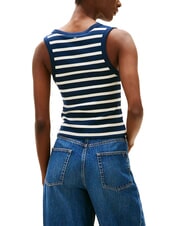 TOMMY HILFIGER HENLEY Tanktop mit 3 Kn&ouml;pfen Dunkelblau, Marineblau, Wei&szlig;, Breton-Streifen - T-Shirts und Tops f&uuml;r Damen - 2