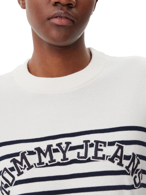 VARSITY Baumwollpullover mit Rundhalsausschnitt und Logo altes Wei&szlig; - Damenpullover