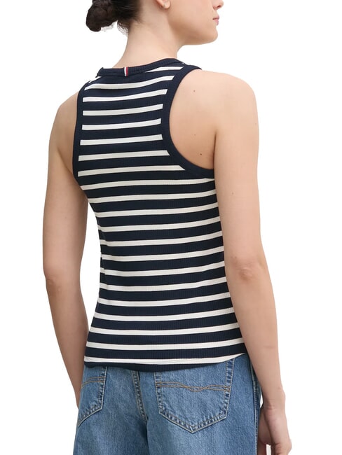 TH Tanktop Dunkelblau/Ecru-Stoff - T-Shirts und Tops f&uuml;r Damen