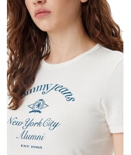 TOMMY HILFIGER NYC RINGER Schmal geschnittenes Kurzarm-T-Shirt altes Wei&szlig; - T-Shirts und Tops f&uuml;r Damen - 3