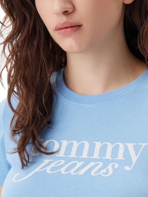 TH JEANS Baumwoll-T-Shirt mit Logodruck Zuckerpflaumenblau - T-Shirts und Tops f&uuml;r Damen