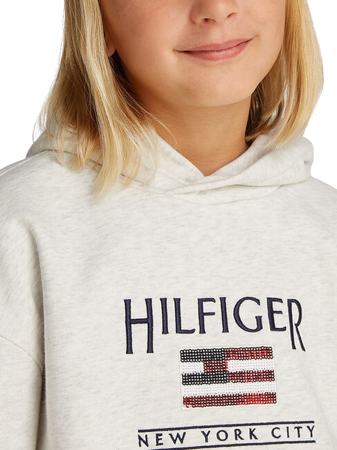 KIDS BIMBA Pailletten-Patch-Hoodie Schneewei&szlig;es Heidekraut - Sweatshirts Kinder