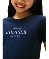 TOMMY HILFIGER KIDS BIMBA Baumwoll-T-Shirt mit Glitzerdruck dunkle Nachtmarine - Kinder-T-Shirt - 3