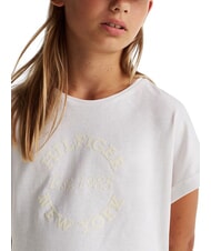 TOMMY HILFIGER KIDS BIMBA Kurz&auml;rmeliges T-Shirt mit gepr&auml;gtem Logo Wei&szlig; - Kinder-T-Shirt - 3