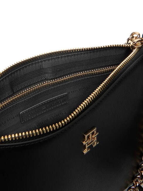 TH GLAM Schultertasche mit Schultergurt Schwarz - Damentaschen