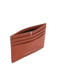 TOMMY HILFIGER TH CORP Flacher Kartenhalter aus Leder Wintercognac - Brieftaschen Herren - 3
