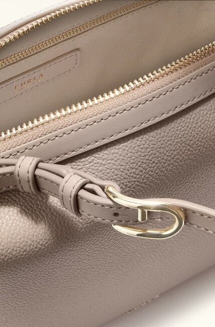 DOUBLE Ledertasche mit Schulterriemen Leinen - Damentaschen