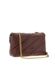 PINKO CLASSIC LOVE PUFF Tasche aus Nappaleder Burgunderwein-Antikgold - Damentaschen - 2
