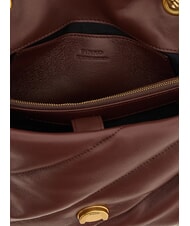 PINKO CLASSIC LOVE PUFF Tasche aus Nappaleder Burgunderwein-Antikgold - Damentaschen - 3