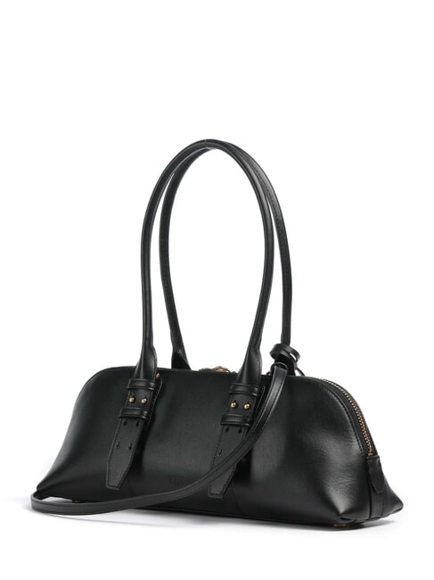 BOWLING Schultertasche mit Schultergurt schwarz-antikgold - Damentaschen