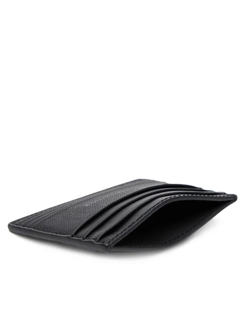 TH BUSINESS Flacher Kartenhalter aus Saffiano-Leder Schwarz - Brieftaschen Herren