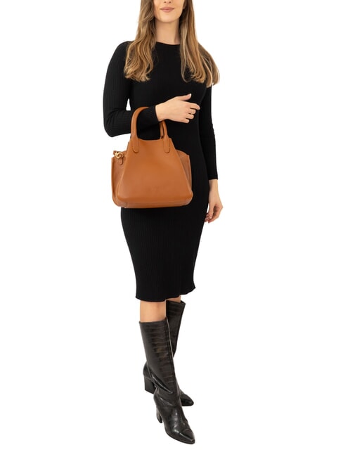 ALICE Lederhandtasche mit Schultergurt dunkles Leder - Damentaschen