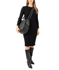 LESAC TRIO Rucksack aus Strau&szlig;enleder schwarzer Strau&szlig; - Damentaschen - 5