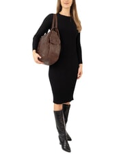 LESAC TRIO Rucksack aus Damastleder Damastbraun - Damentaschen - 4