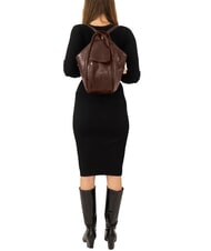 LESAC TRIO Rucksack aus Damastleder Damastbraun - Damentaschen - 6