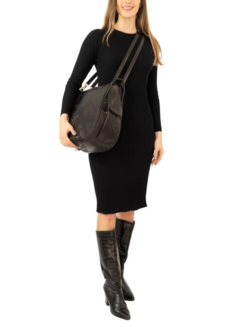 TRIO Rucksack aus Damastleder schwarzer Damast - Damentaschen