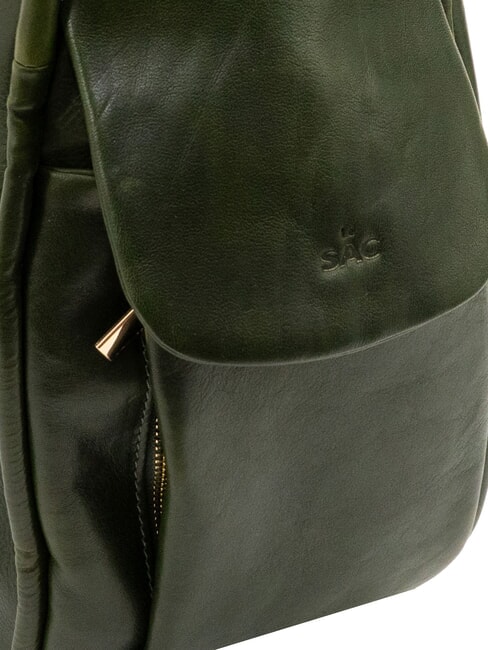 TRIO Rucksack aus Nappaleder Gr&uuml;n - Damentaschen