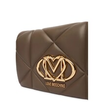 LOVE MOSCHINO EMBOSSED Schultertasche mit Klappe Dreck - Damentaschen - 3