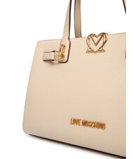 LOVE MOSCHINO SOFT SCULPT Handtasche mit Schulterriemen Elfenbein - Damentaschen - 3