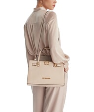 LOVE MOSCHINO SOFT SCULPT Handtasche mit Schulterriemen Elfenbein - Damentaschen - 5