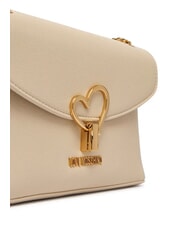 LOVE MOSCHINO HEART TURNLOCK Wandelbare Schultertasche Elfenbein - Damentaschen - 3