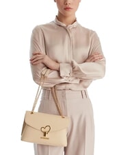 LOVE MOSCHINO HEART TURNLOCK Wandelbare Schultertasche Elfenbein - Damentaschen - 5