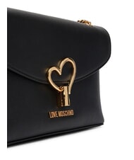 LOVE MOSCHINO HEART TURNLOCK Wandelbare Schultertasche Schwarz - Damentaschen - 3