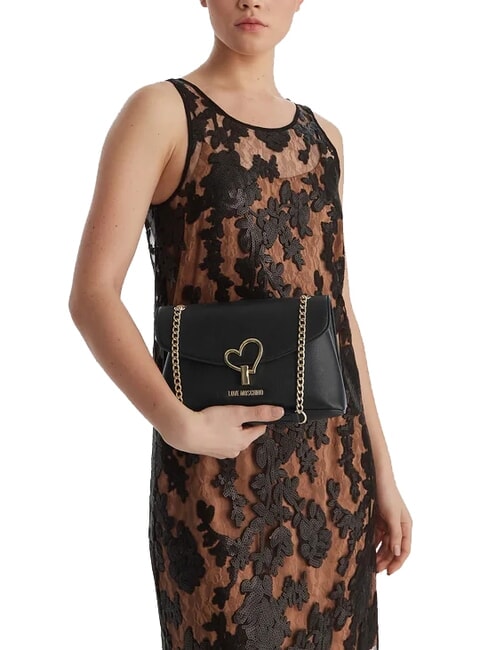 HEART TURNLOCK Wandelbare Schultertasche Schwarz - Damentaschen