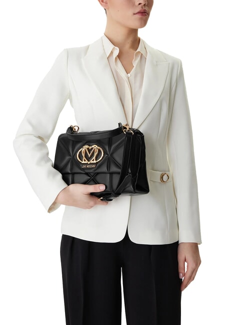 EMBOSSED Aktentasche mit Schultergurt Schwarz - Damentaschen