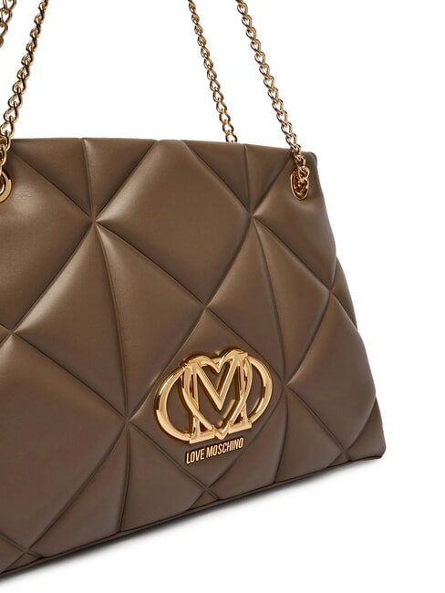 EMBOSSED Schultertasche mit Kettenhenkeln Dreck - Damentaschen