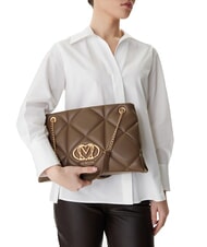 LOVE MOSCHINO EMBOSSED Schultertasche mit Kettenhenkeln Dreck - Damentaschen - 5