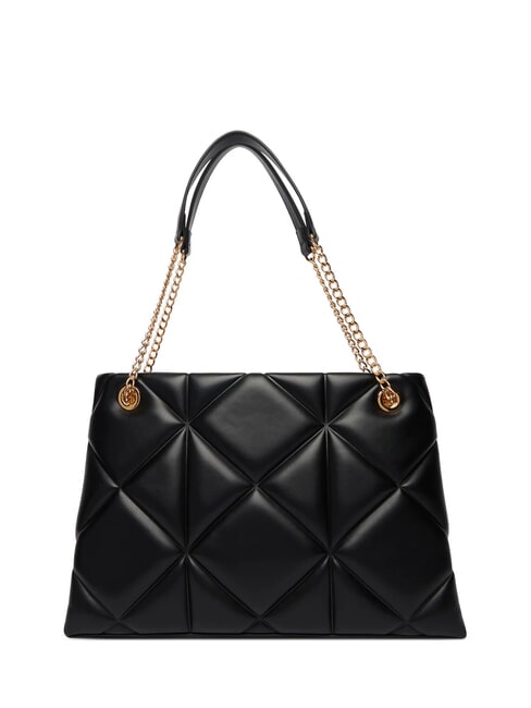 EMBOSSED Schultertasche mit Kettenhenkeln Schwarz - Damentaschen