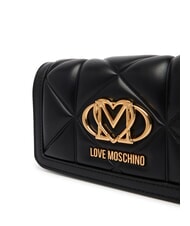 LOVE MOSCHINO EMBOSSED Mini-Schultertasche aus Metall Schwarz - Brieftaschen Damen - 4