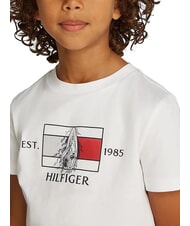 TOMMY HILFIGER TH KIDS Kurz&auml;rmeliges T-Shirt mit Aufdruck Wei&szlig; - Kinder-T-Shirt - 3