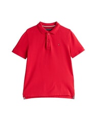 TOMMY HILFIGER TH KIDS Kurz&auml;rmeliges Poloshirt aus Baumwolle Prim&auml;rrot - Kinder-T-Shirt - 4
